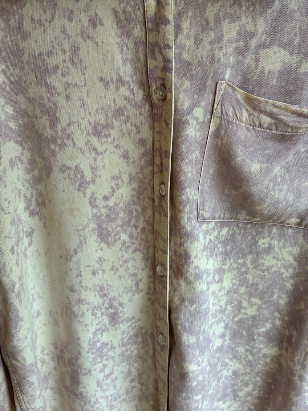 BYCORPUS Lavender Acid Wash Rayon Button Down Hi-Lo Shirt M - Picture 4 of 7